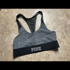 𝅺PINK Victoria’s Secret black/grey sports bra size XS